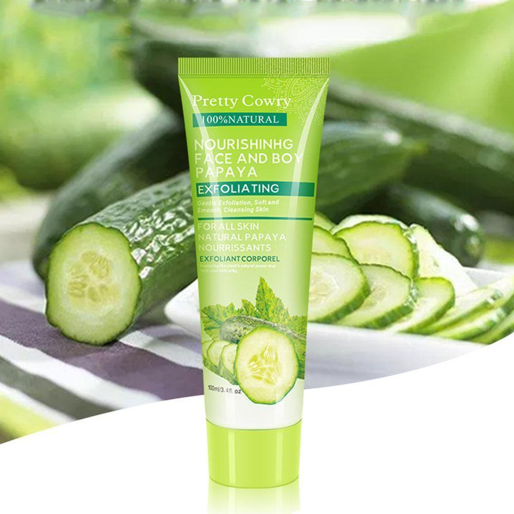 Gel Exfoliant Visage et Corps Concombre Noix de Coco Papaye / Cucumber Coconut Papaya Facial Exfoliating Gel Cream Body Cleansing