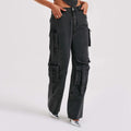 Jean Large Femme Taille Basse en Denim | Low Waist Wide Leg Denim Jeans