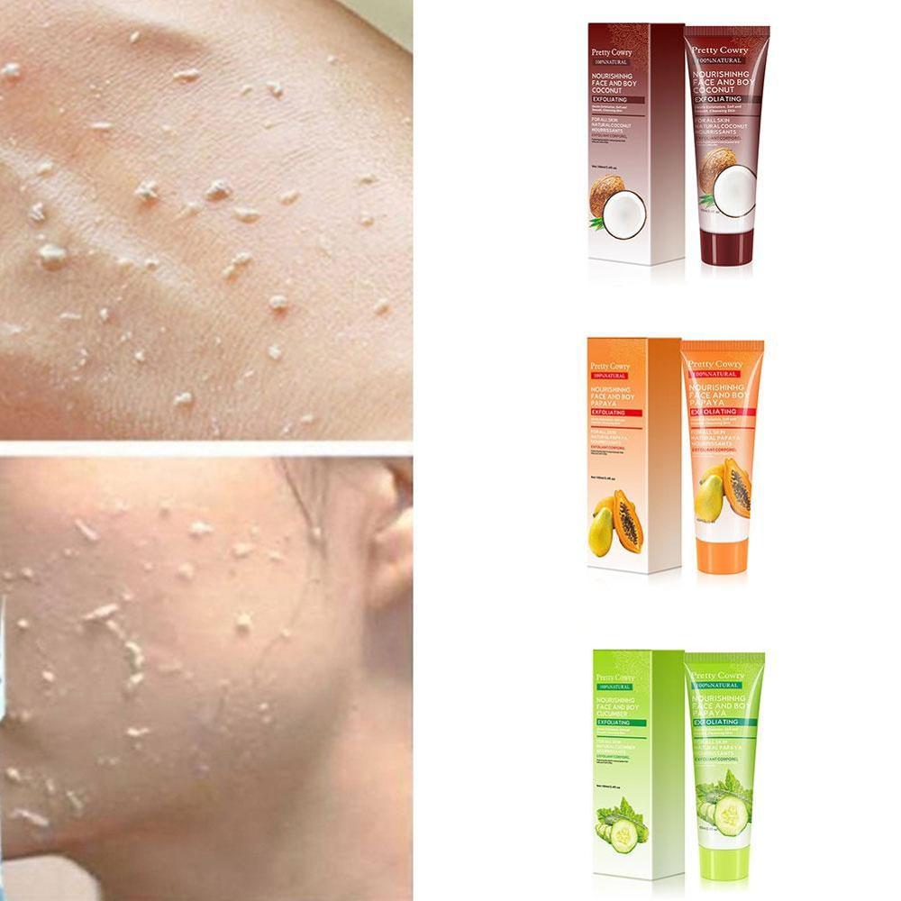 Gel Exfoliant Visage et Corps Concombre Noix de Coco Papaye / Cucumber Coconut Papaya Facial Exfoliating Gel Cream Body Cleansing
